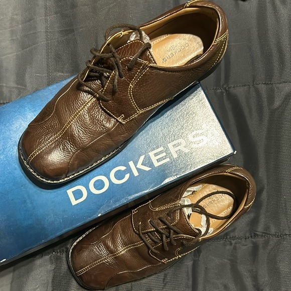 Dockers men’s shoes 9 1/2 brown brown leather - Picture 1 of 5